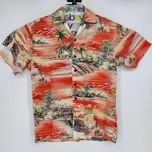 Vintage Kalaheo Shirt Mens Small Hawaiian Button Up Islands AOP Tiki Ki